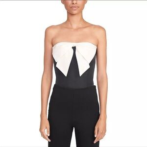 NWT STAUD Atticus Strapless Bow Top Size XS Black $175